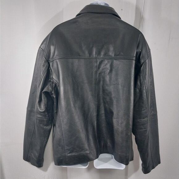 NWOT! EXCELLED! SLEEK BLACK GENUINE LEATHER THERMAL LINED JACKET, COAT! SZ XL - Picture 8 of 12